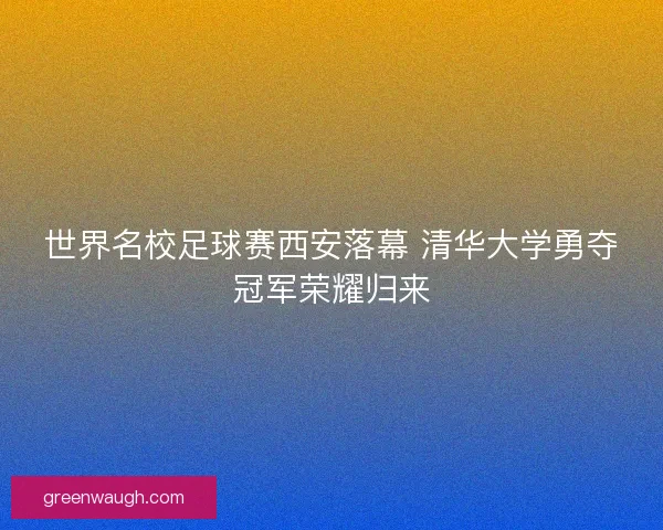 世界名校足球赛西安落幕 清华大学勇夺冠军荣耀归来